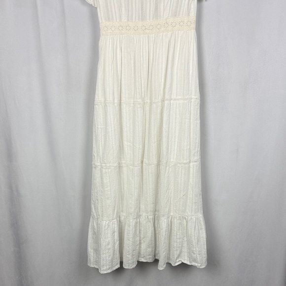 Anthropologie FRNCH NWT White Arina Midi Dress Bohemian Peasant Tiered Lace - S - Picture 13 of 13